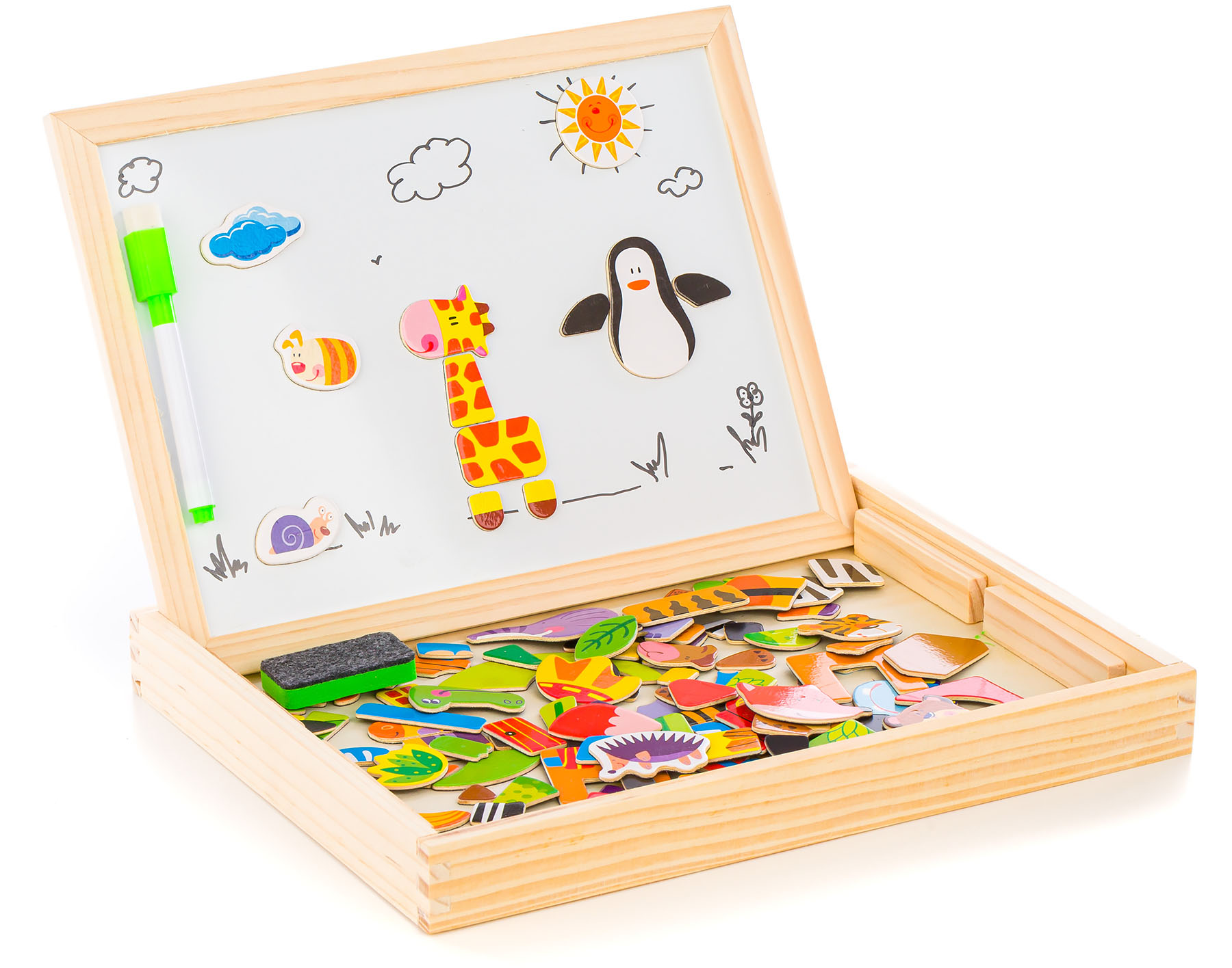 Extralink Toys | Tablica kredowo-magnetyczna | edukacyjna, dwustronna - obrazek 4