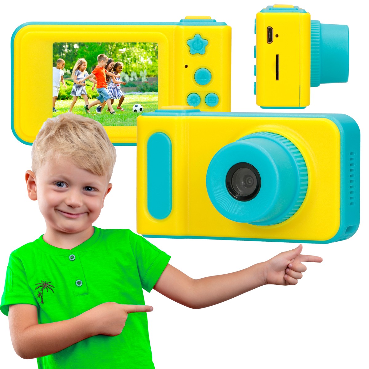 Extralink Kids Camera H8 Niebieski | Aparat cyfrowy | 1080P 30fps, wyświetlacz 2.0"