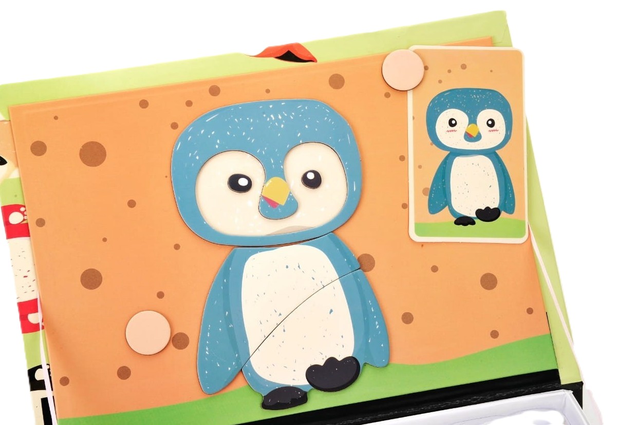 Extralink Kids | Układanka magnetyczna dla dzieci | Książka, Puzzle, 68 el. Zwierzątka - obrazek 4