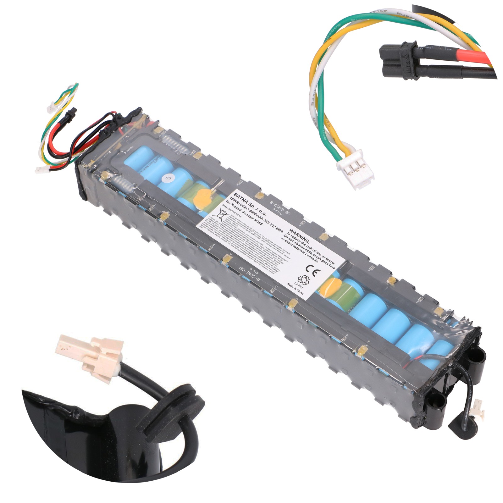 Extralink | Bateria akumulator dla hulajnogi | zamiennik dla Xiaomi Scooter M365 10INR19/66-3 6600mAh 36V