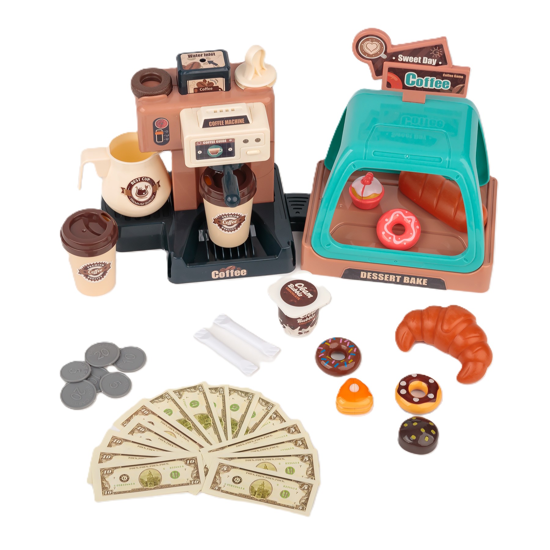 Extralink Toys | Zestaw małego baristy | ekspres, kawiarnia, 40 el.