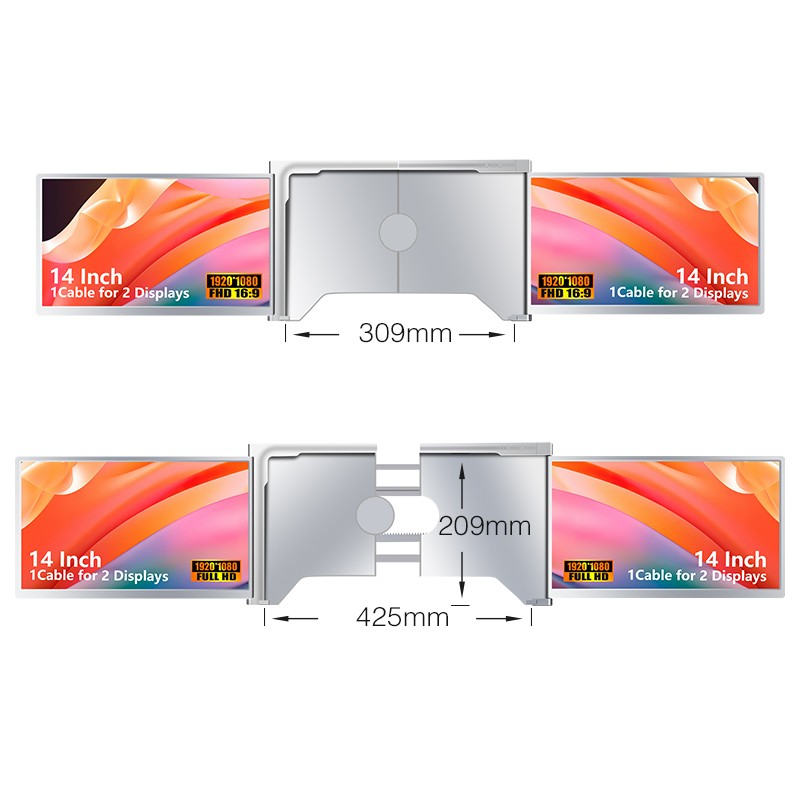 Extralink Smart Life S400 14" | Przenośne monitory do laptopa | 2 monitory, IPS, 1080p Full HD - obrazek 4