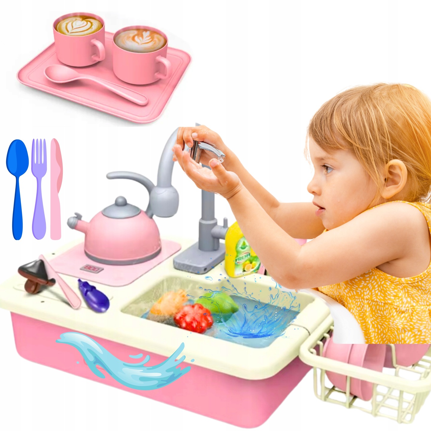 Extralink Toys | Zlewozmywak z kuchenką z obiegiem wody | zabawka - obrazek 3