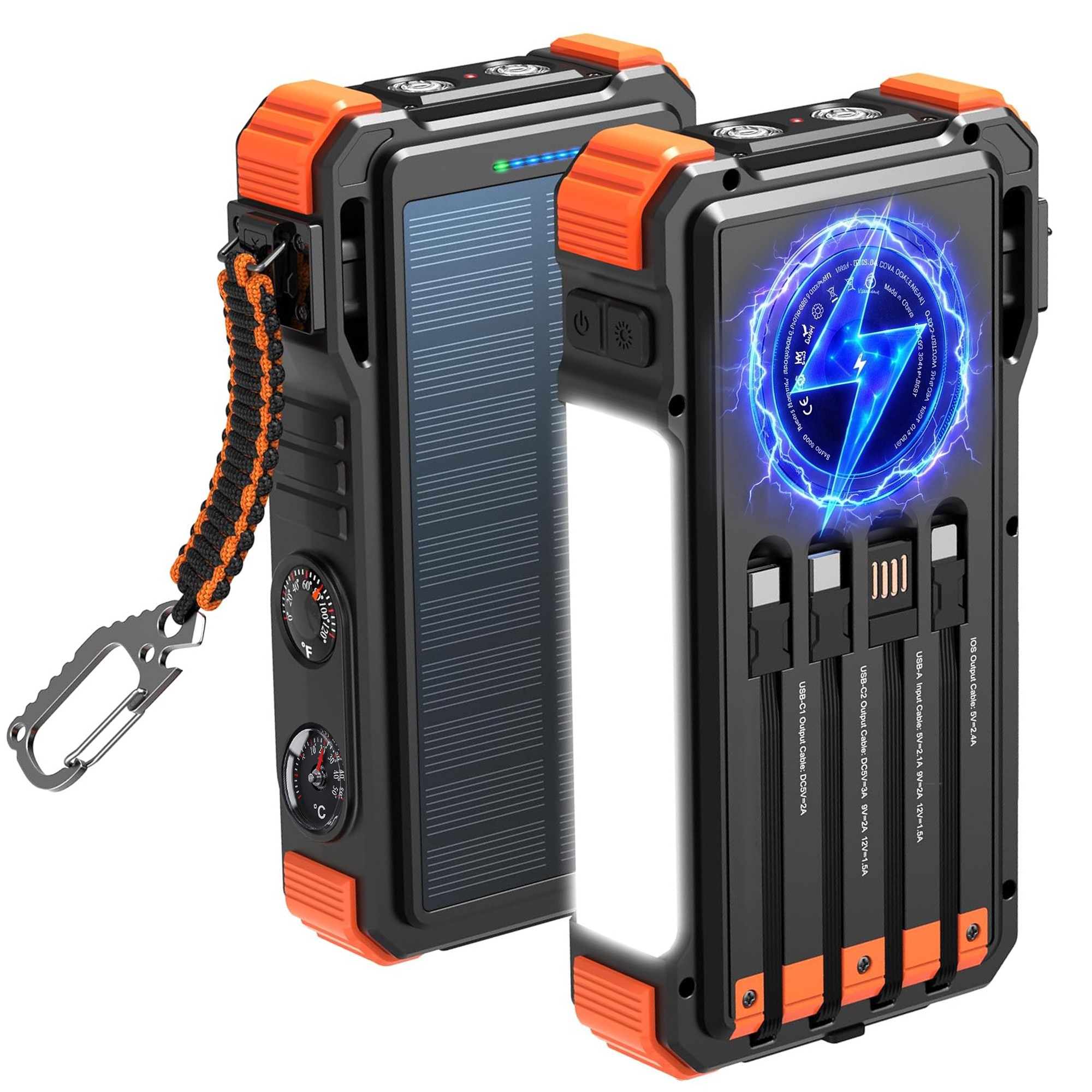 Extralink | Powerbank solarny | 20000mAh, 45W, indukcja, lampa, latarka