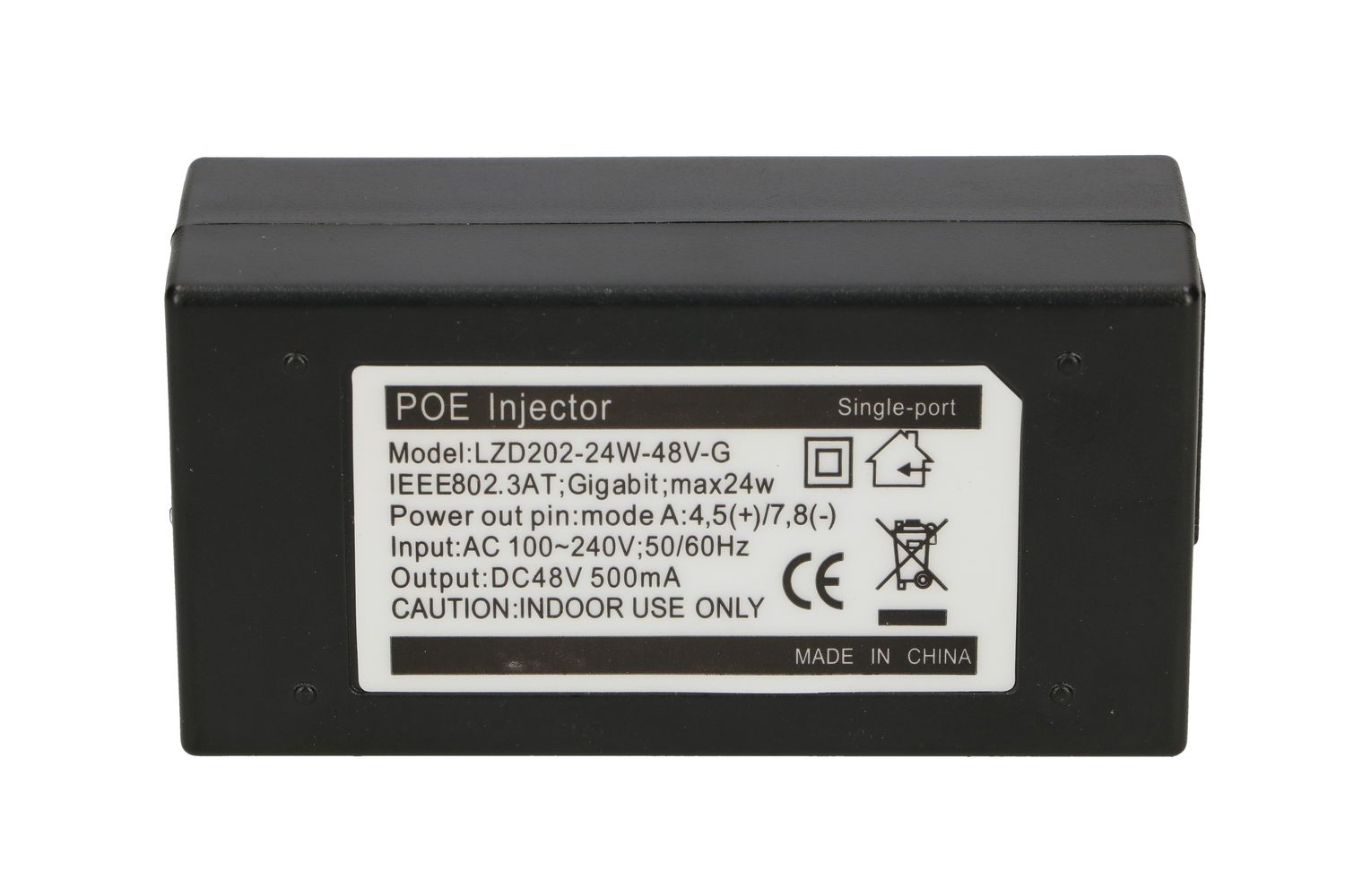 Extralink POE-48-24W-G | Zasilacz PoE | 48V, 0,5A, 24W, Gigabit, kabel w zestawie 802.3af/at - obrazek 4