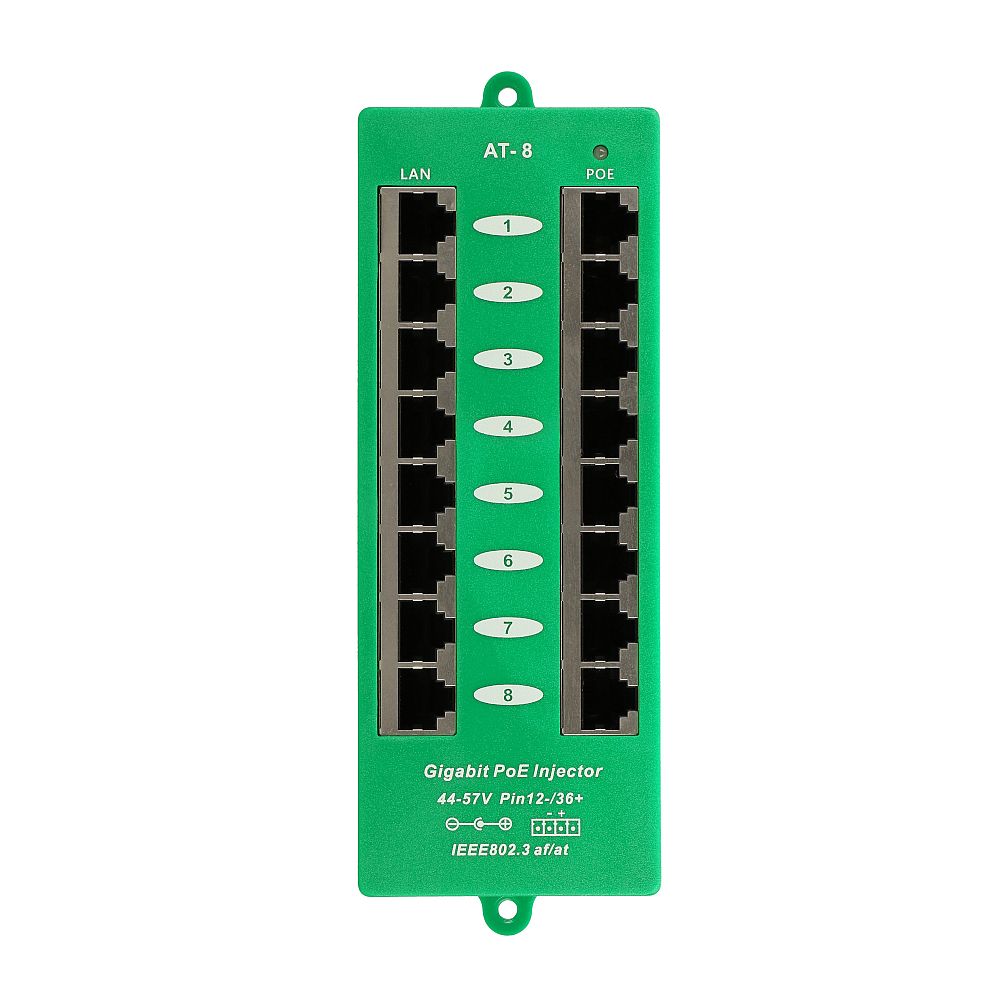 Extralink 8 Portowy | Gigabit PoE Injector | Aktywny, 8 portów Gigabit 802.3at/af, Mode A - obrazek 4