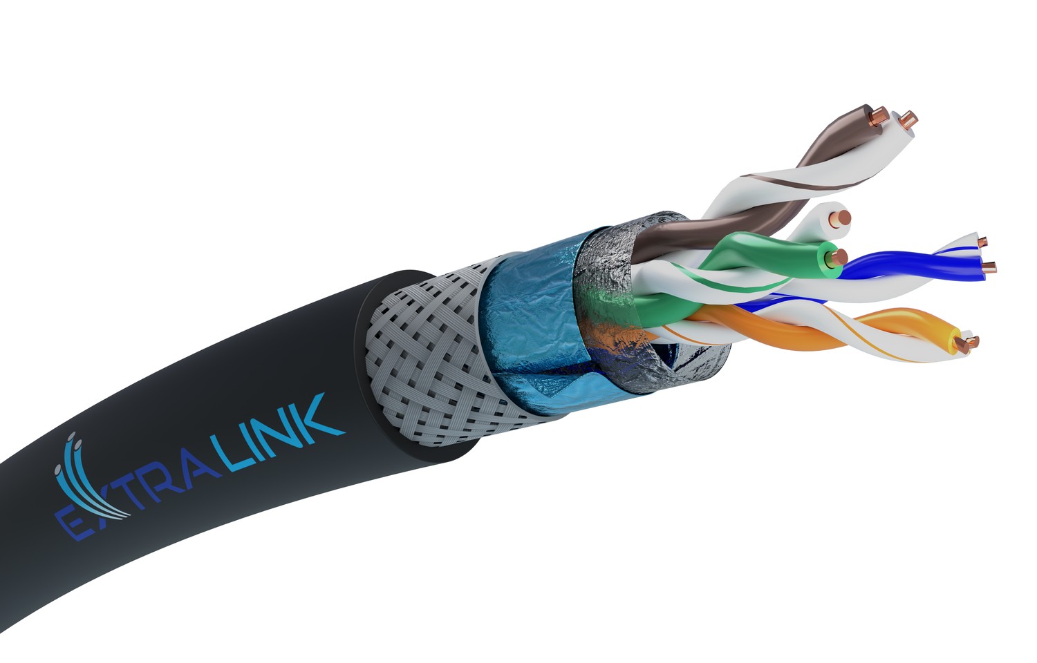 Extralink CAT5E SFTP (SF/UTP) V2 Zewnętrzny | Kabel sieciowy skrętka | 305M - obrazek 2