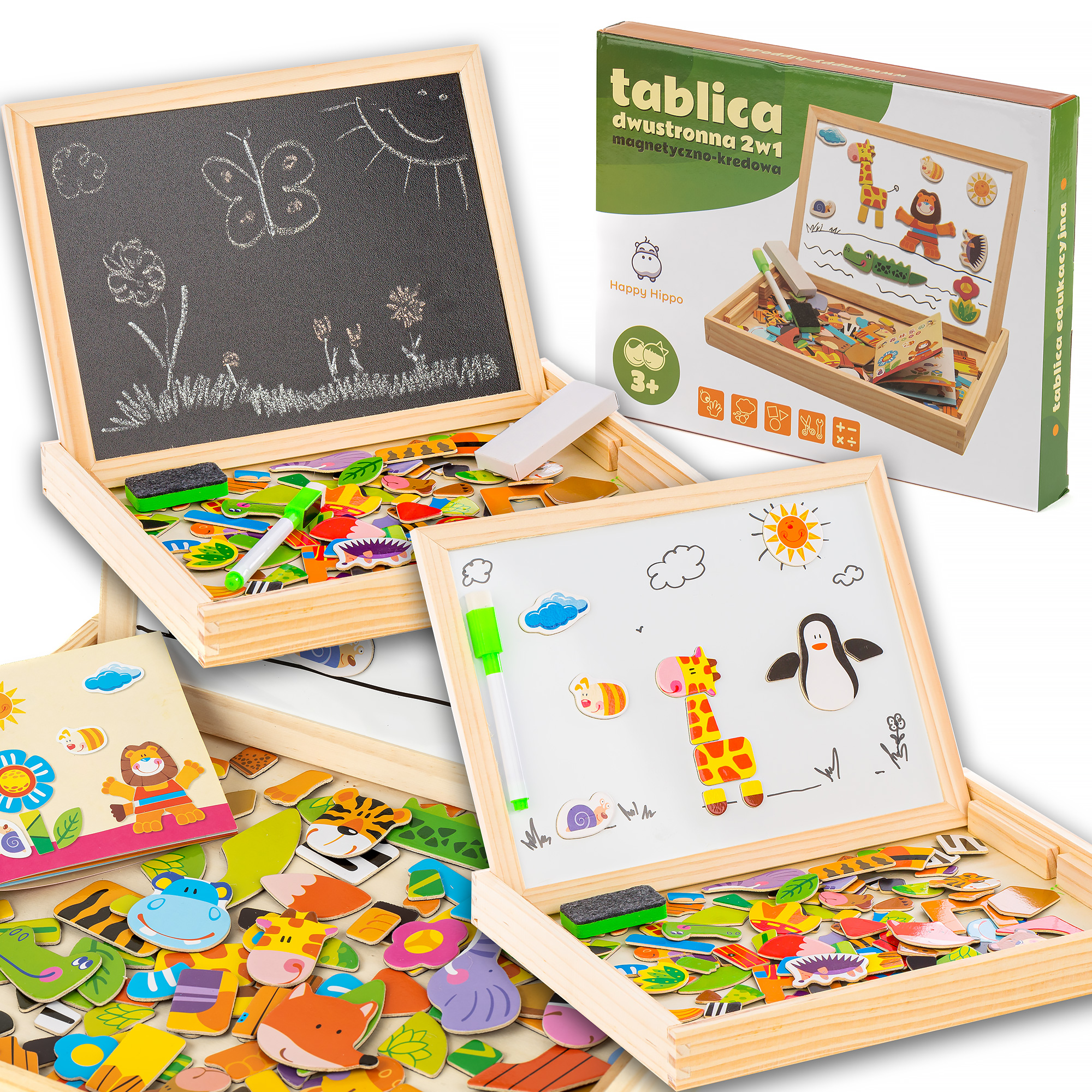 Extralink Toys | Tablica kredowo-magnetyczna | edukacyjna, dwustronna