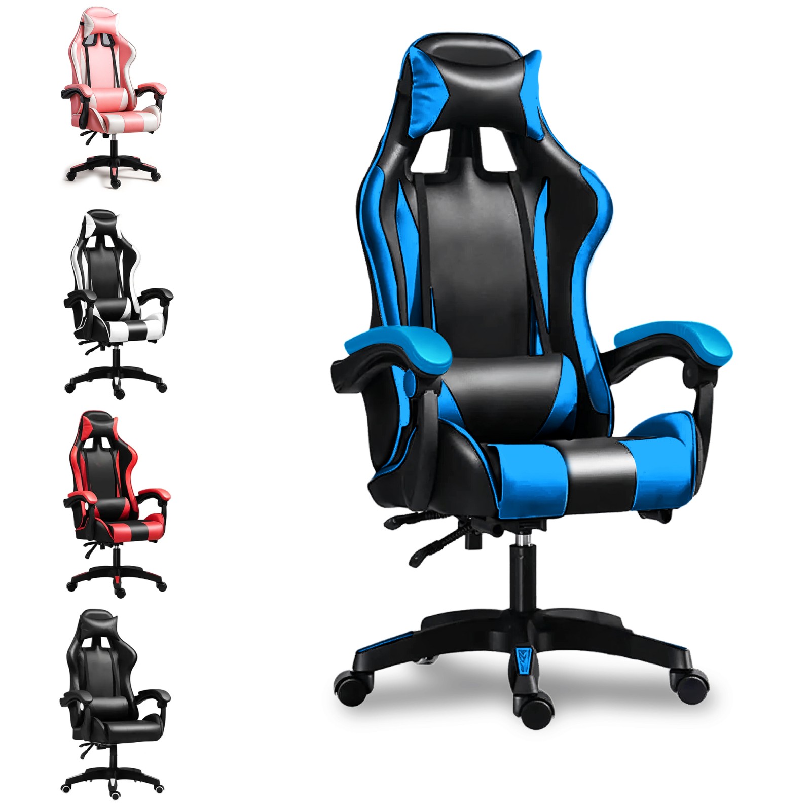 Extralink Gaming | Fotel gamingowy | biurowy, obrotowy, kubełkowy, czarno-niebieski, G-523 - obrazek 3