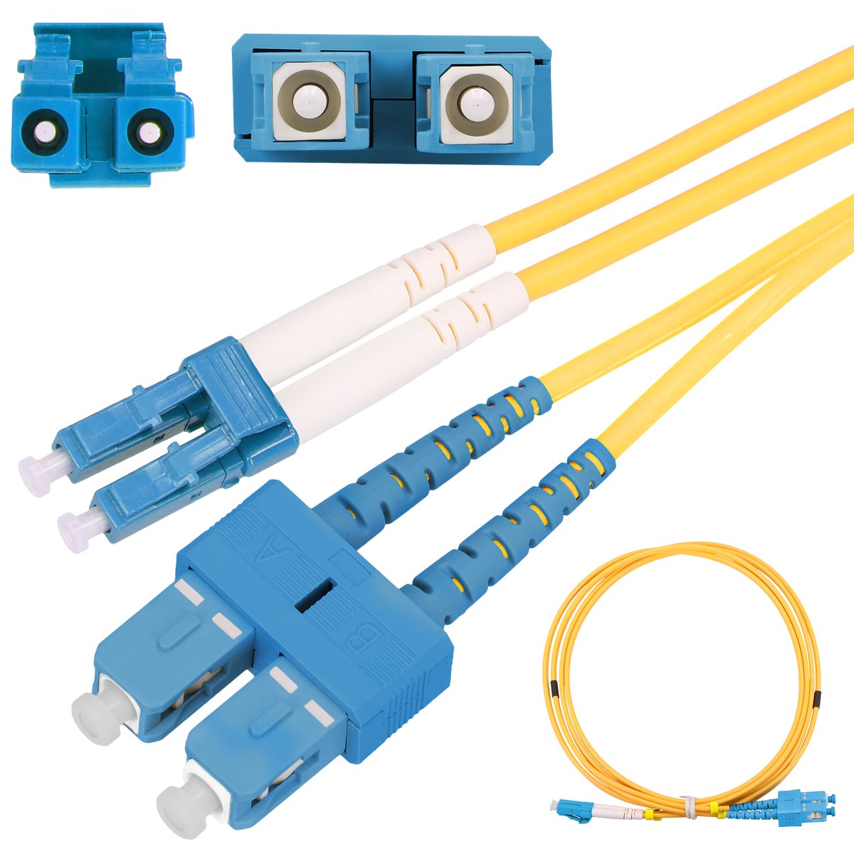 Extralink SC/UPC-LC/UPC | Patchcord | Jednomodowy, Duplex, 3mm, 12m