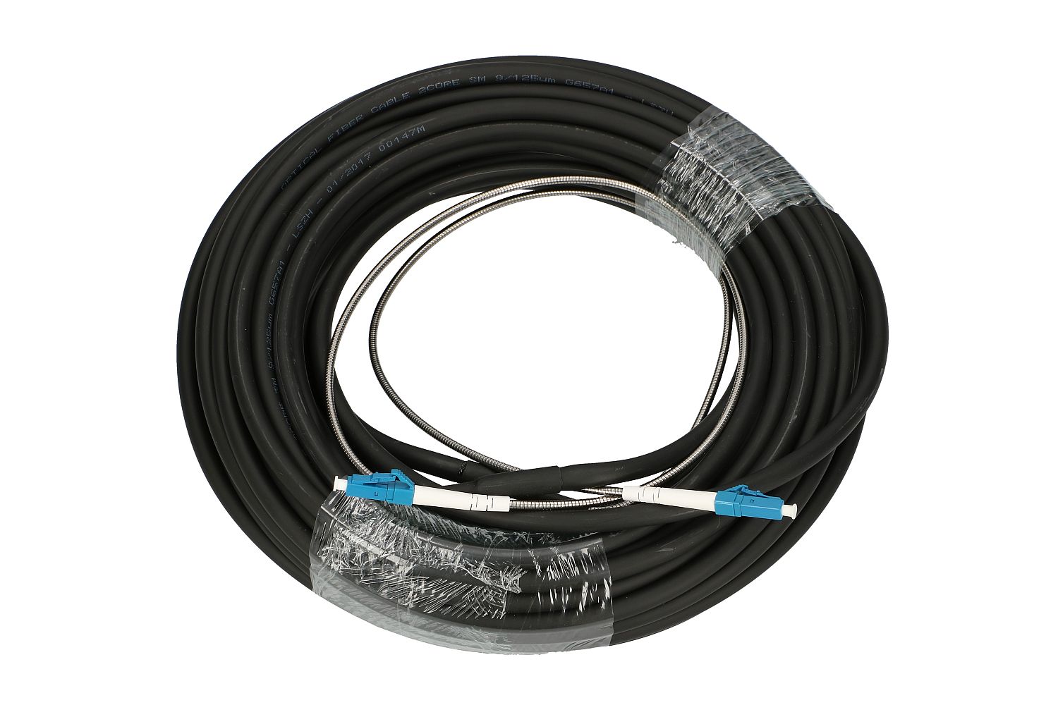 Extralink LC/UPC-LC/UPC | Patchcord | Jednomodowy, Simplex, G657A1, 3mm, 20m, Zbrojony