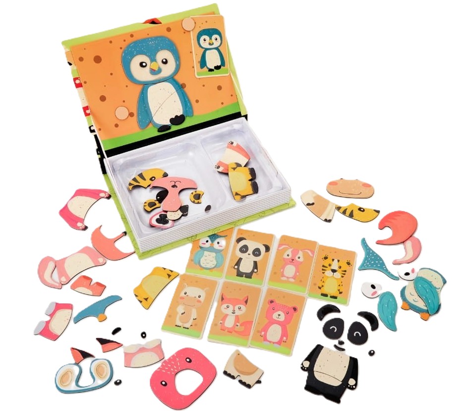 Extralink Kids | Układanka magnetyczna dla dzieci | Książka, Puzzle, 68 el. Zwierzątka - obrazek 3