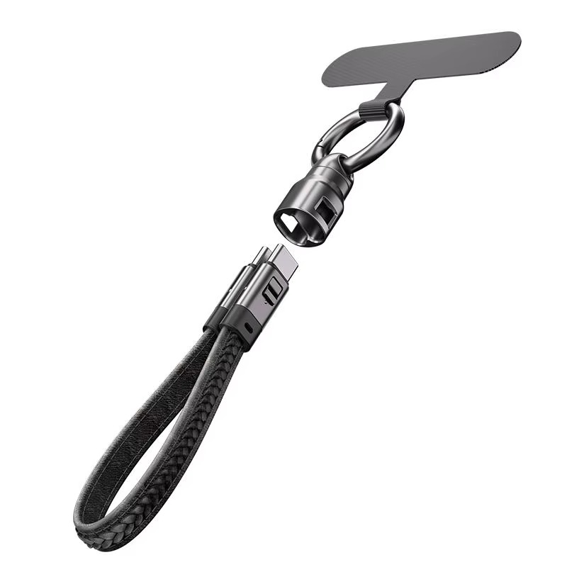 EXTRALINK SMART LIFE CABLE 240W USB-C - USB-C KEYCHAIN, 22CM, NYLON BRAIDED, BLACK