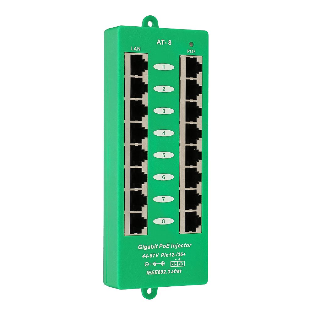 Extralink 8 Portowy | Gigabit PoE Injector | Aktywny, 8 portów Gigabit 802.3at/af, Mode A - obrazek 5
