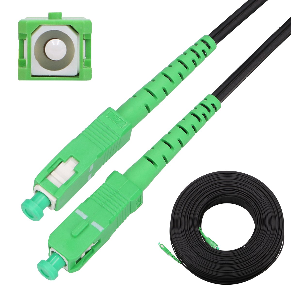 Extralink SC/APC-SC/APC Płaski | Patchcord | wiszący, jednomodowy, Simplex, G.657A2, 250m