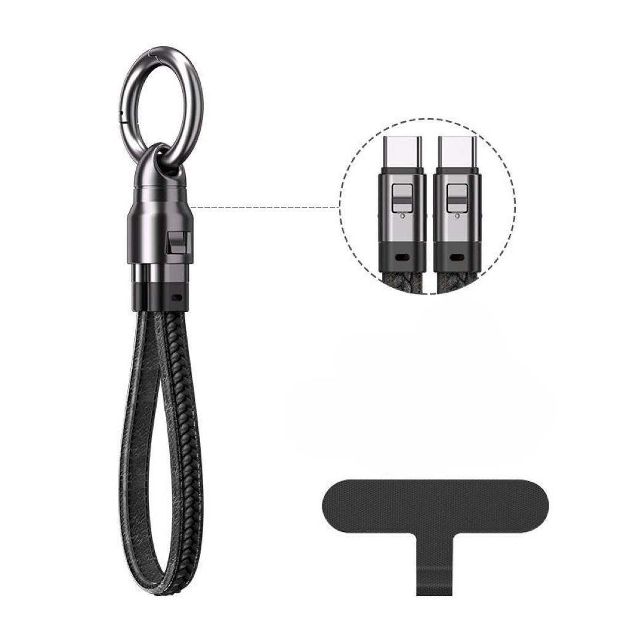 EXTRALINK SMART LIFE CABLE 240W USB-C - USB-C KEYCHAIN, 22CM, NYLON BRAIDED, BLACK - obrazek 3
