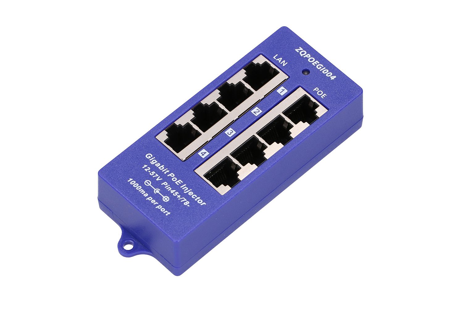 Extralink 4 Portowy | Gigabit PoE Injector | 4x 1000Mb/s RJ45 - obrazek 2