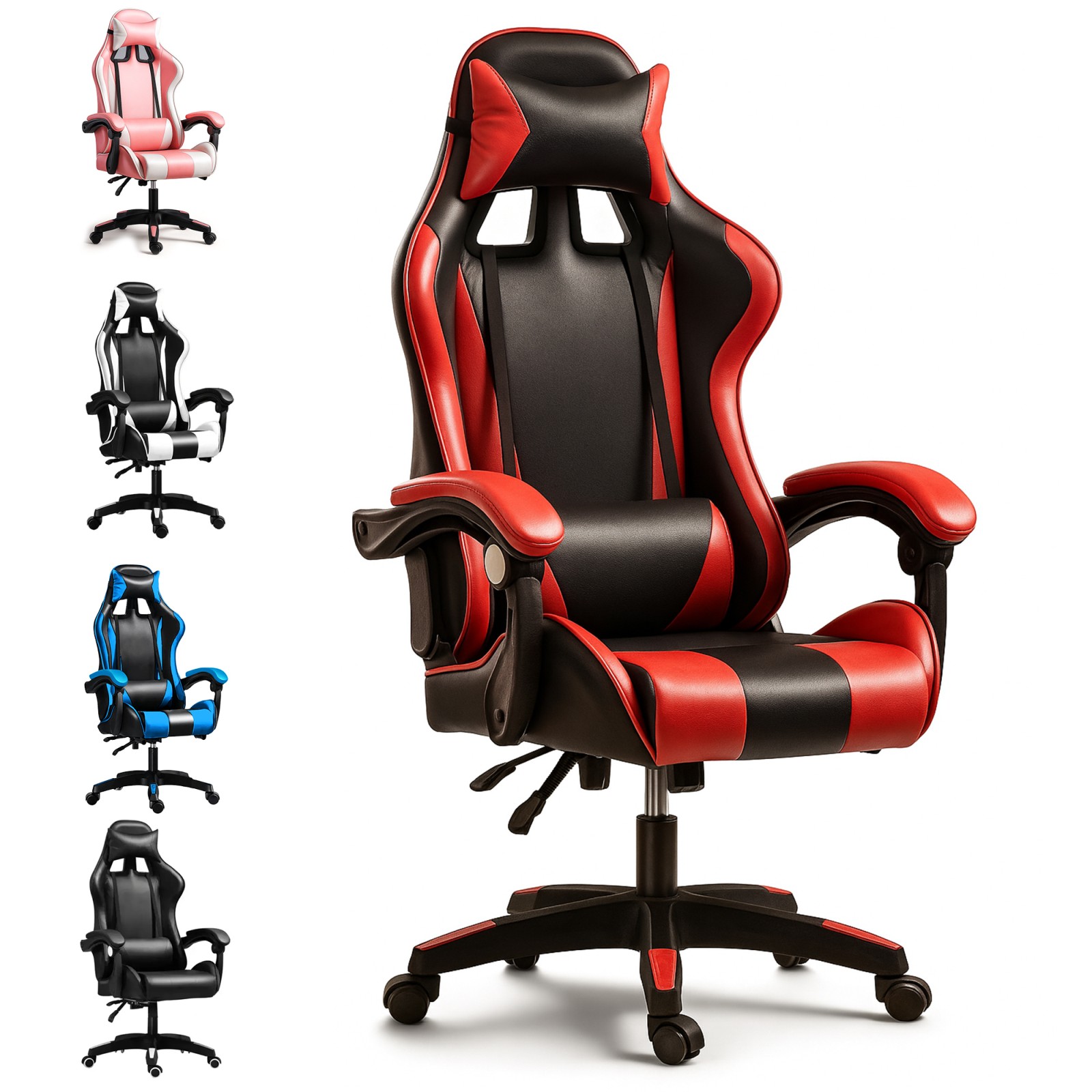 Extralink Gaming | Fotel gamingowy | biurowy, obrotowy, kubełkowy, czarno-czerwony, G-522 - obrazek 3