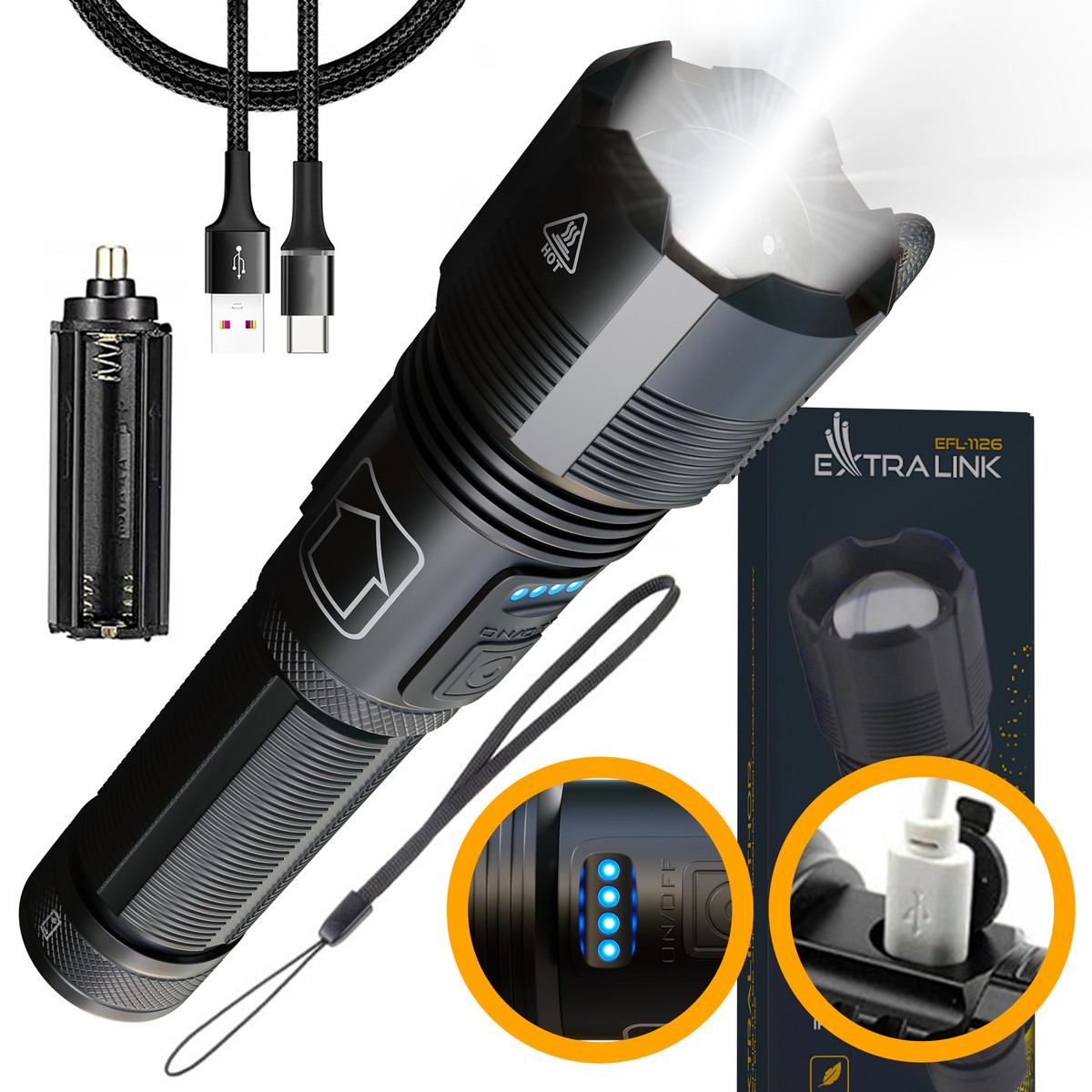 Extralink EFL-1126 Thor | Latarka LED | 1000lm