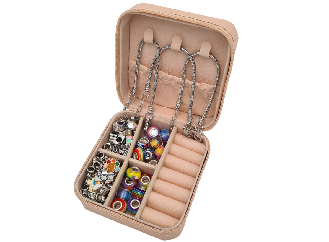 Extralink | Zestaw do tworzenia biżuterii robienia bransoletek | charms 66el + torba - obrazek 2