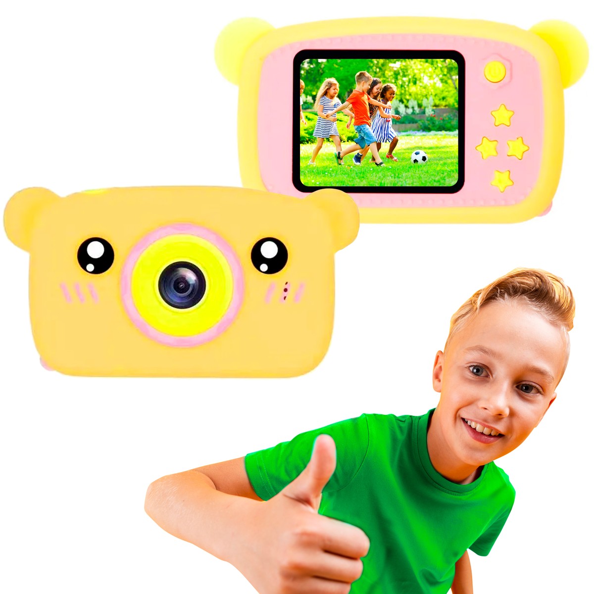 Extralink Kids Camera H25 Pomarańczowy | Aparat cyfrowy | 1080P 30fps, wyświetlacz 2.0"