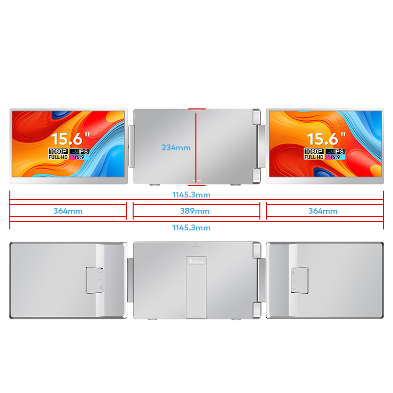 Extralink Smart Life S10 15.6" | Przenośne monitory do laptopa | 2 monitory, IPS, 1920x1080 - obrazek 3