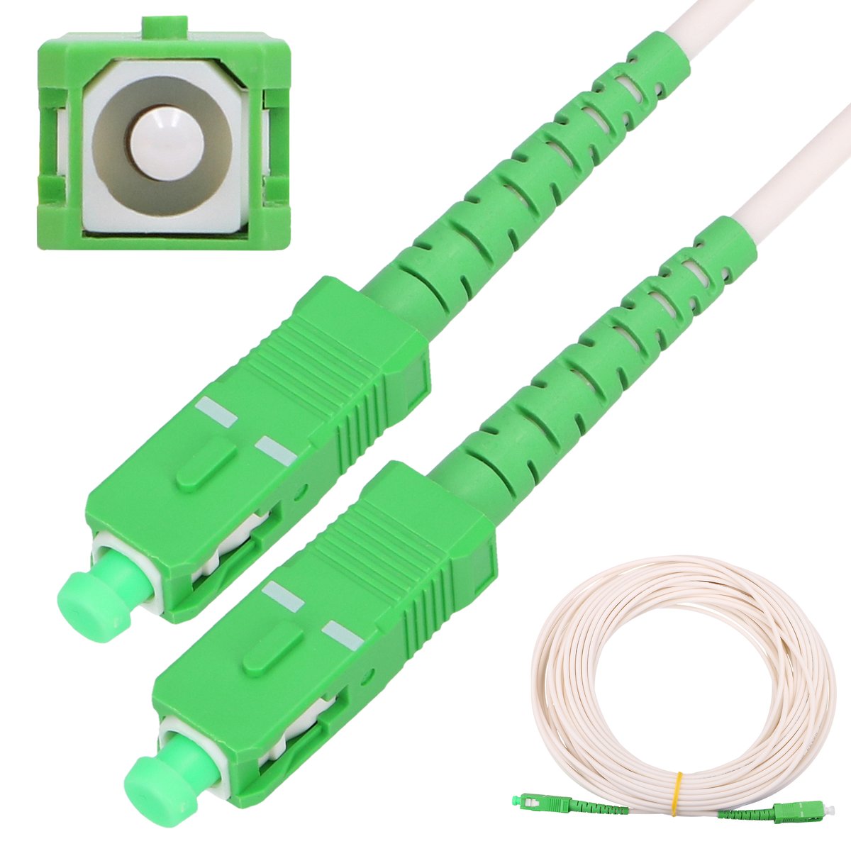 Extralink SC/APC-SC/APC | Patchcord | LSOH, Jednomodowy, Simplex, G.657A2, 3mm, 15m, biały
