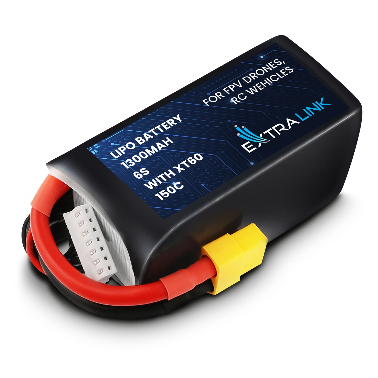 Extralink LiPo 6S 1300mAh XT60 150C | Bateria do dronów FPV RC | samochodzików RC, samolotów RC, zdalnie sterowanych pojazdów RC
