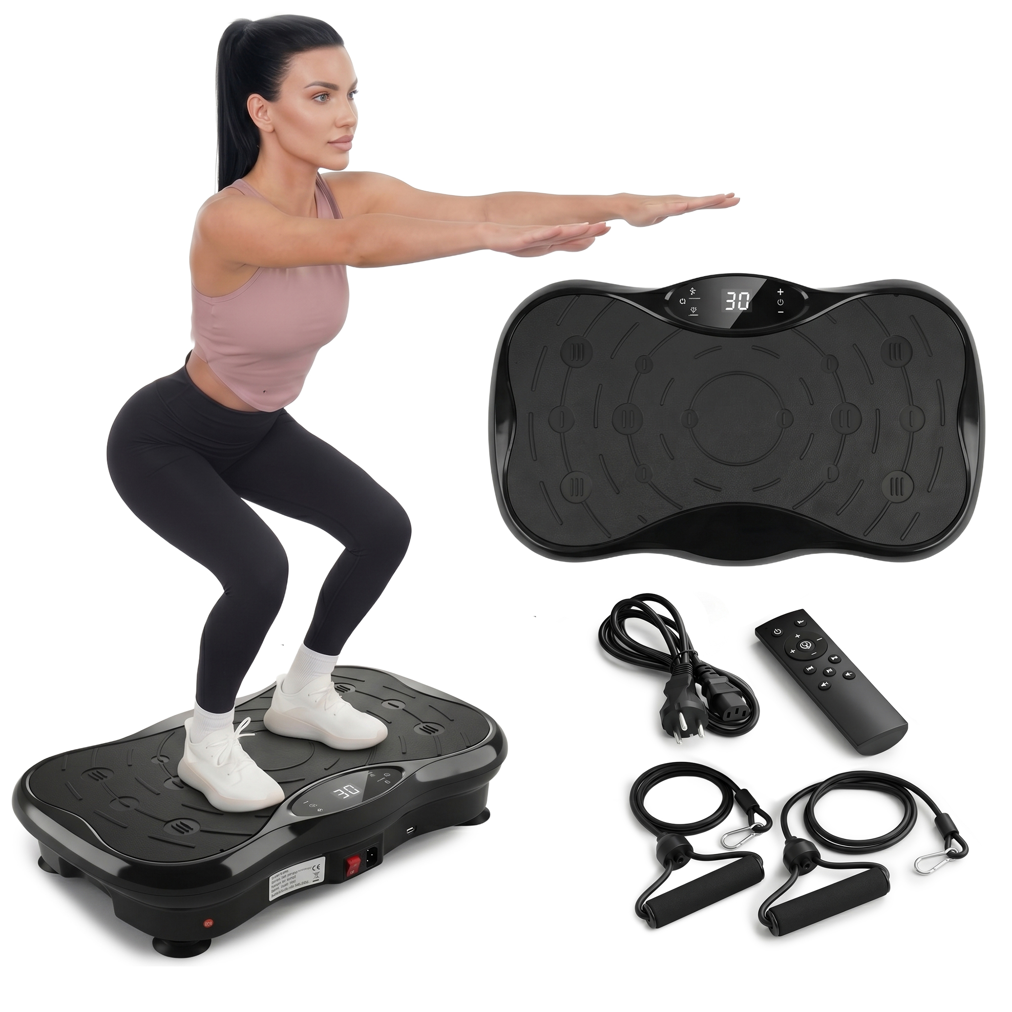 Extralink Moonwalk SpinMove Czarny | Platofrma Wibracyjna do Ćwiczeń Fitness | 200W - obrazek 4