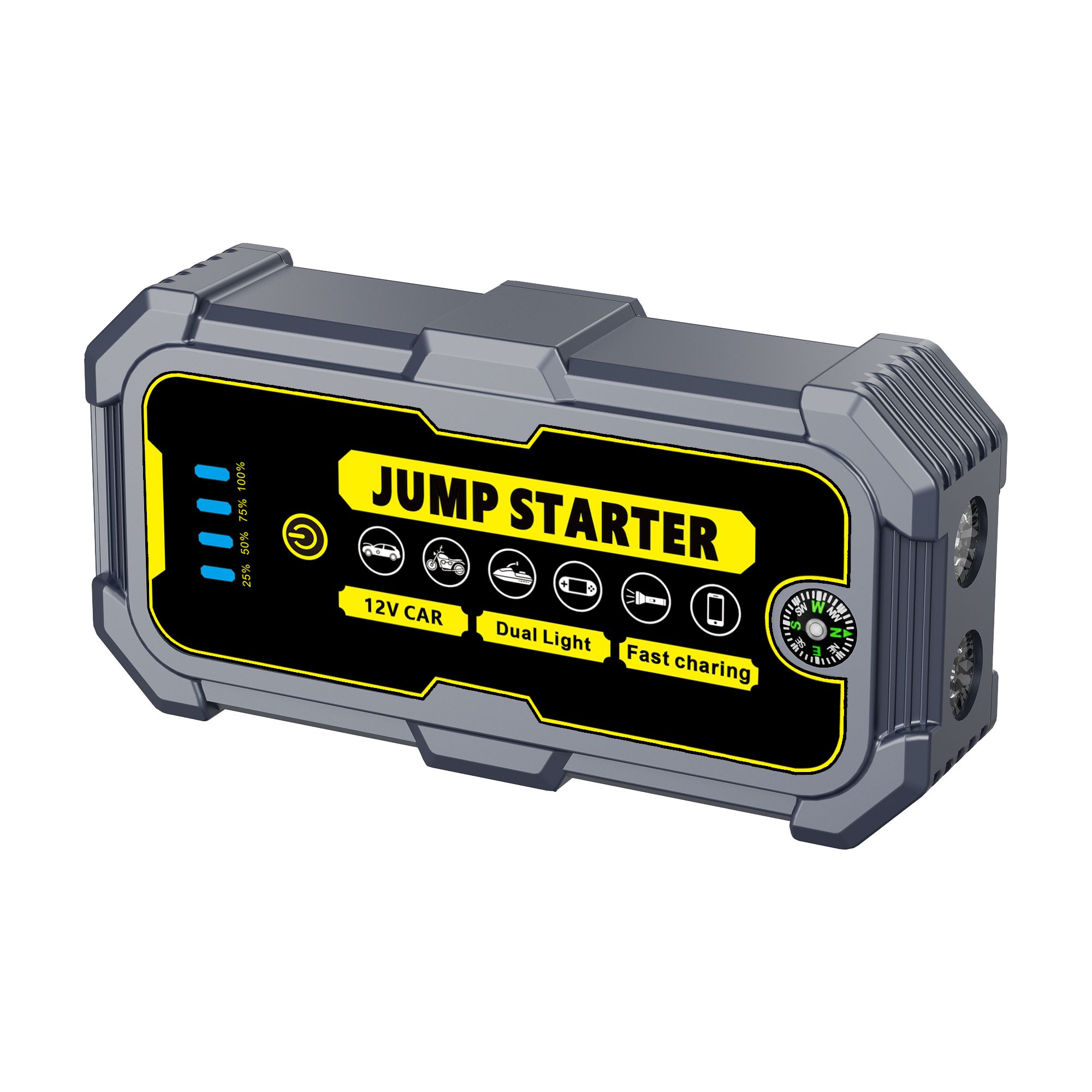 Extralink Jump 1 Jump Starter | Powerbank rozruchowy do odpalania samochodu | 3x LED, latarka, kompas - obrazek 5