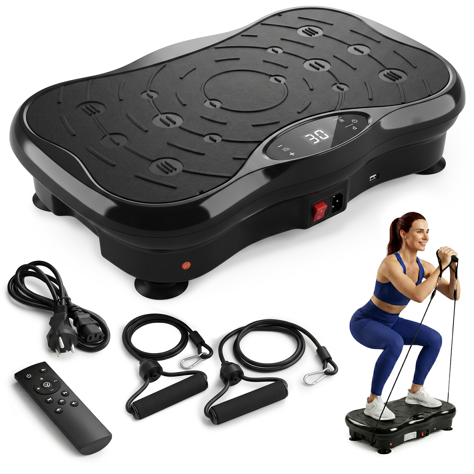 Extralink Moonwalk SpinMove Czarny | Platofrma Wibracyjna do Ćwiczeń Fitness | 200W - obrazek 5