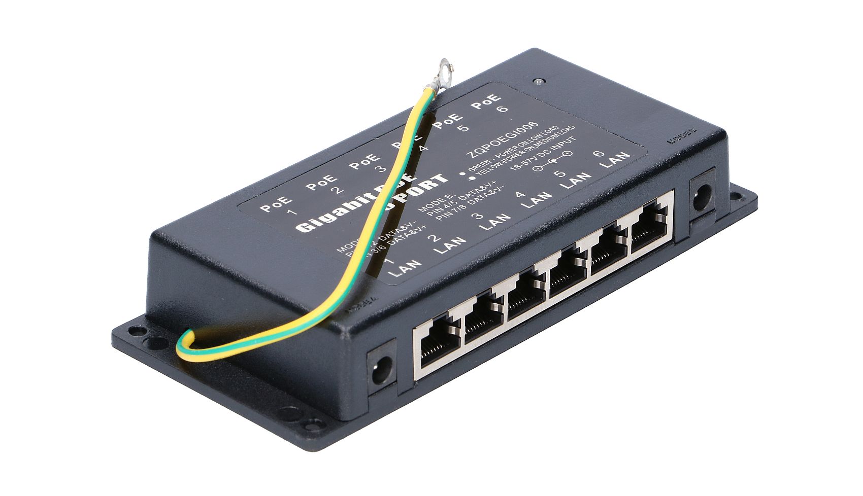 Extralink 6 Portowy | Gigabit PoE Injector | 6x 1000Mb/s RJ45 - obrazek 5