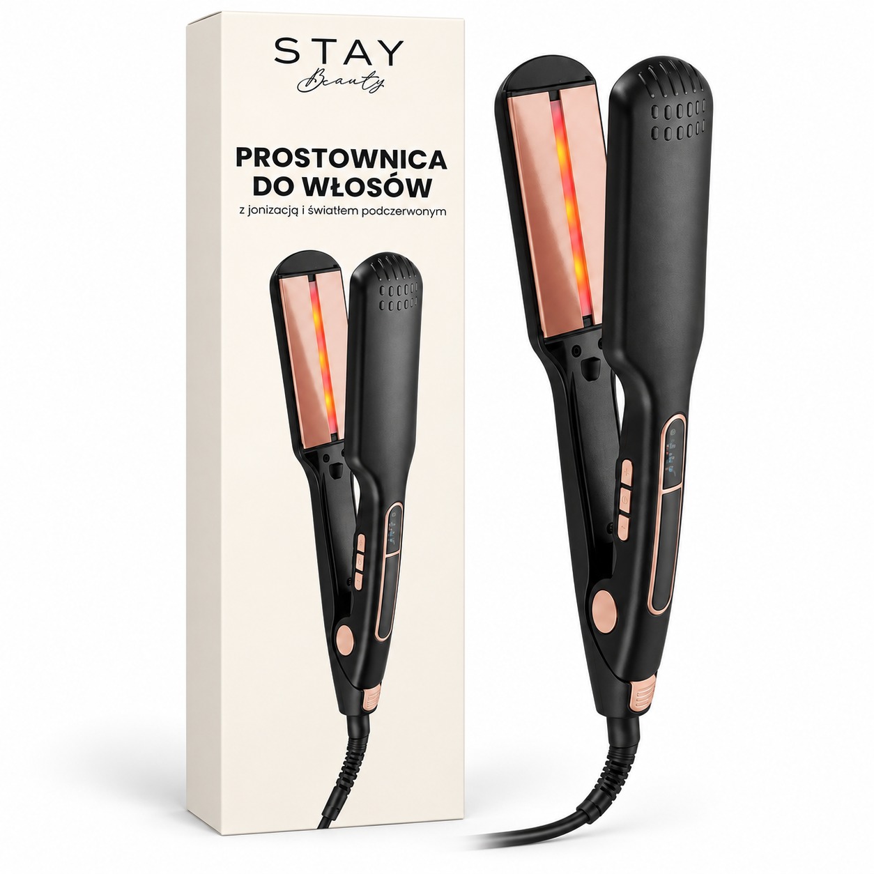 Stay Beauty M-17722 | Prostownica do włosów | ceramiczne płytki, 60W, regulacja